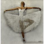 'Biggon' (Contemporary), two mixed media artworks, 'Dancing Ballerina' & 'Sitting Ballerina', signed