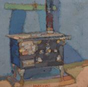 Maexina (?), 20th Century, an oil on canvas, A kitchen stove, in the Impressionist style, signed