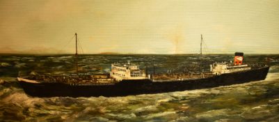 Artist Unknown (20th Century), an oil on board, Athelking, a painting of the North East tank ship at