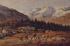 *Local Interest - After Ron Moseley (b.1931, British), a coloured print, 'Elterwater & Langdale