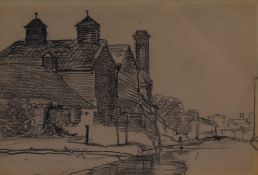 Philip Henry Wilson Bachelor (1866-1944, British), five pencil sketches, Illustrations of rural