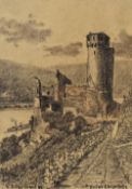 C.Beysiegel (20th Century, German), a pencil sketch, 'Ruine Ehrenfels', signed to the lower left,