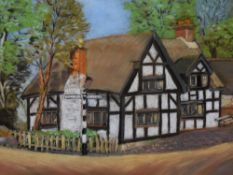 D.Kirkham (20th Century, British), a pastel, A half timbered Tudor style house, an amateur