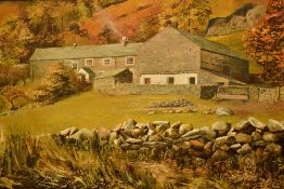 *Local Interest - Pat Cleary (20th Century, British), an oil on board, A Lake District farm house