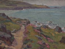 Hurst Balmford (1871-1944), an oil on board, A Cornish coastal landscape, in the Impressionist