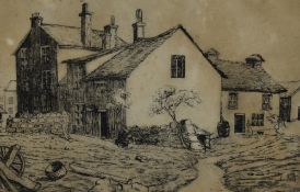 A. Simpson (20th Century, British), a monochrome etching, 'Old Battery, Morecambe', signed in pencil