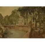 After Francis Russell Flint R.W.S (1915-1977), coloured print, 'My Father Painting At Brantome',