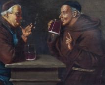 Arturo Petrocelli (b.1856-c.1916, Italian), oils on canvas, Two scenes depicting monks sitting by