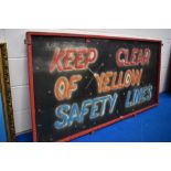 Two metal framed vintage fairground ride panels