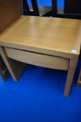 A modern laminate bedside or occasional table, label to drawers, Gola furniture