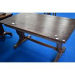 A reproduction oak refectory table, approx. 152 x 87, Old Charm
