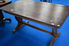 A reproduction oak refectory table, approx. 152 x 87, Old Charm