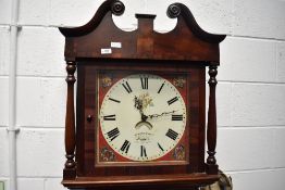 A Victorian mahogany cased long case clock having 30hr movement with painted dial, named for Scott &
