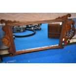 A 19th Century mahogany and walnut Chippendale style wall mirror