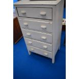 A vintage painted chest of five drawers