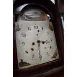 A 19th Century Oak and mahogany long cased clock having 8 day movement and painted pictorial dial