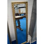 A full height gilt frame mirror, approx height 124cm