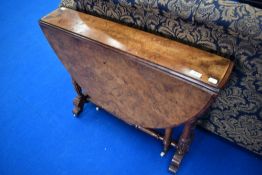 A Victorian walnut Sutherland style gateleg table, width approx. 88cm