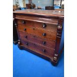 A 19th Century mahogany Scotch style chest of drawers (af)