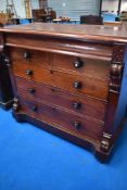 A 19th Century mahogany Scotch style chest of drawers (af)