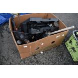 A selection of power drills, bits etc