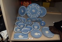 A selection of Wedgwood Jasper ware plates and pin dishes.