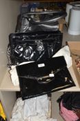 Three ladies handbags, comprising black patent Jasper Conran bag, similar Michael Corrs bag and