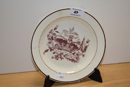 A 19th Century creamware plate, commemorating the Coronation of George IV, diameter 20cm