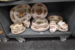 A small quantity of Mason's Ironstone Fruit Basket patterned tableware, to include an ashette,
