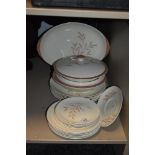 A collection of vintage Royal Doulton 'Meadow Glory' tableware, including; platter, tureens and