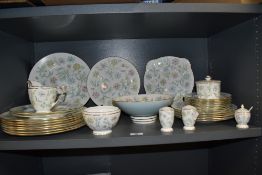 An assorted collection of Minton Vanessa patterned tableware