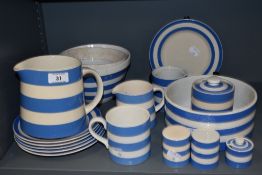 A small collection of unnamed TG Green Cornish ware
