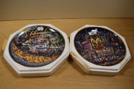 Six collectable limited edition Mcdonalds display plates.