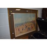 After Helen Bradley (1900-1979), a coloured print, 'Blackpool Sands', signed to the margin,