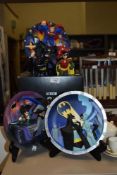 A Trio of Warner Bros Batman three dimensional plaques and two figurines.