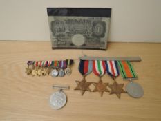 A Group of WWII Medals, 39-45 Star, Italy Star, France & German Star, War Medal & eDefence Medal
