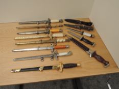 Thirteen German WW2 Period Daggers and Dress Daggers including Naval, Army, SA, possible all