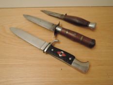 A German WWII Hitler Youth Dagger, blade marked Made in Solingen, blade length 14cm, overall