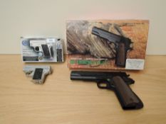 A 3P Colt 25-S BB.177 Automatic Air Soft Gun, in card box and a made in Taiwan Colt Government