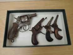Four vintage Blank Firing Guns, two Revolvers and two Single Shot, three top vent and one bottom