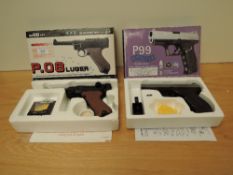 A 3P P99 Walther BB.177 Air Soft Gun, in card box and a P08 Luger BB.177 Air Sport Gun, also in card