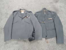 A collection RAF Uniforms, Jacket and Trousers x4, Jackets x3 along with an Army Jacket & Trousers