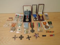 A collection of Medals including General Service Medal in Kayzah India 1947 x2, National Service