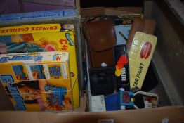 Assorted vintage games and art materials etc.