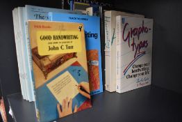 A selection of reading material, to include 'Teach Yourself' handwring brooks, graphology, and