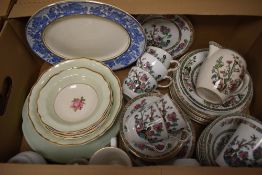 An Indian Tree part tea service (33 pieces approx) and a Meakin dessert set (AF)