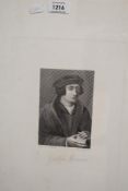 In the manner of Hans Holbein (d.1543), a line engraving, A half portrait of a stately figure,