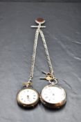 A silver key wound pocket watch by T Fattorini having Roman numeral dial with subsidiary seconds