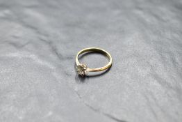 An old cut pear shaped diamond solitaire ring, approx 0.45ct, the stone looking like it has been