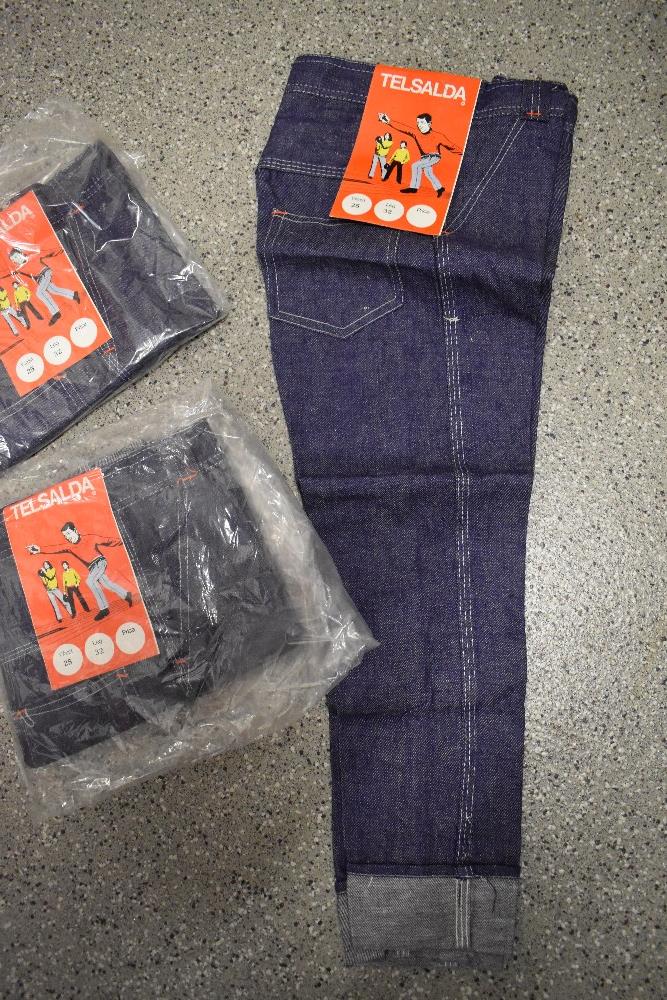 Two vintage 1960s pairs of childrens denim jeans with turn ups, new in packaging. - Image 2 of 2